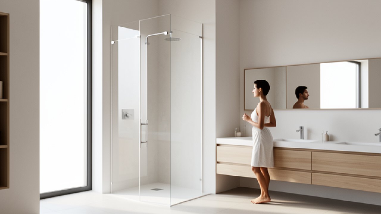 Porte de douche battante : le choix pratique quand vous avez un peu d’espace devant la douche